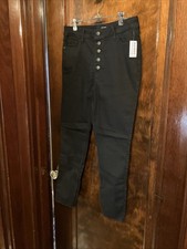 Old Navy Women  s Size 10 Black Rockstar Super Skinny High Rise Stretch ButtonFly