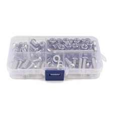 130Pcs Stainless Steel M6 8/12/16/20MM Button Head Socket Cap Screws Nuts Kit b