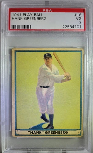 1941 PLAY BALL HANK GREENBERG PSA 3 VG  HOF