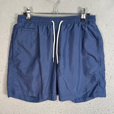 Trunks Surf  Swim Co. Blue Swim Shorts W/ Drawstring  Lining Mens Size Small