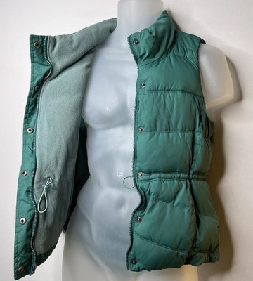 Vtg 2-tone Unisex Puffer Vest Jewel Green Cozy Soft Cute Super Puff Med 42x26