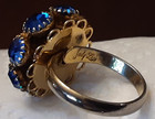 Vintage Judy Lee Blue & Green Rhinestone Costume Ring — photo 4