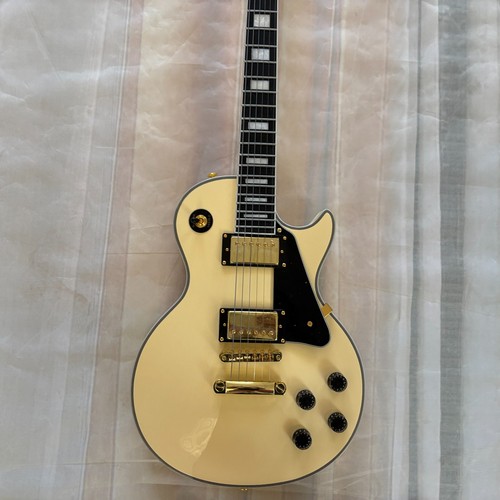 TOP Custom LP Electric Guitar Cream Yellow HH Pickups Gold Hardware Professional - Picture 9 of 12