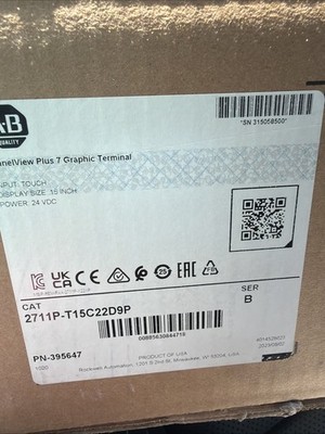 Allen-Bradley PanelView Plus 7 Performance Terminal 2711P 15'' XGA, TFT Color,...
