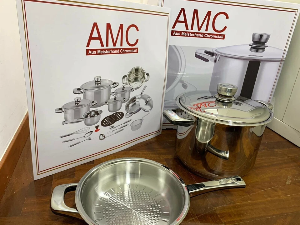 AMC PENTOLE padelle tegami a induzione 23 Pz + Set Coltelli 6 pz IN OMAGGIO - Immagine 3 di 3