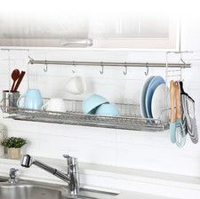 800W Stainless Steel Under Cabinet Dish Drying Rack Kitchen Storage Organizer