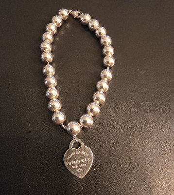 Tiffany & Co Heart Tag Bracelet Sterling Silver 8 mm Genuine Authentic