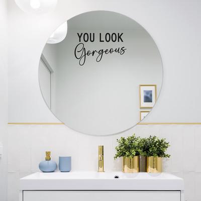 You Look Gorgeous Spiegel Aufkleber Sticker - positives Zitat zum Selbermachen Spiegel Dekor