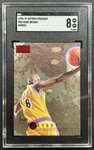KOBE BRYANT SGC 8 1996-97 SKYBOX PREMIUM #55 ROOKIE STAR RUBIES RC LAKERS