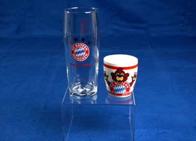FC Bayern Munich Tasse + Weizenglas Fanartikel Set sehr guter Zustand