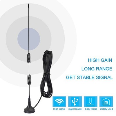 Bingfu Hoge Gain Mobiele Ham Radio Glasvezel Antenne Auto Vrachtwagen Amateur Twee Manier Radio Dual Band VHF UHF 136-174 MHz 400-460MHz Anti-Roest Antenne met Magnetische Base 5m Kabel