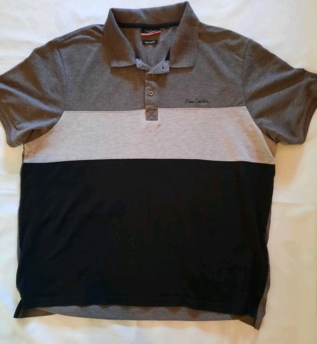 PIERRE CARDIN MEN`S POLO SHIRT IN GREYS SIZE 3XL CHEST FLAT 25 INS