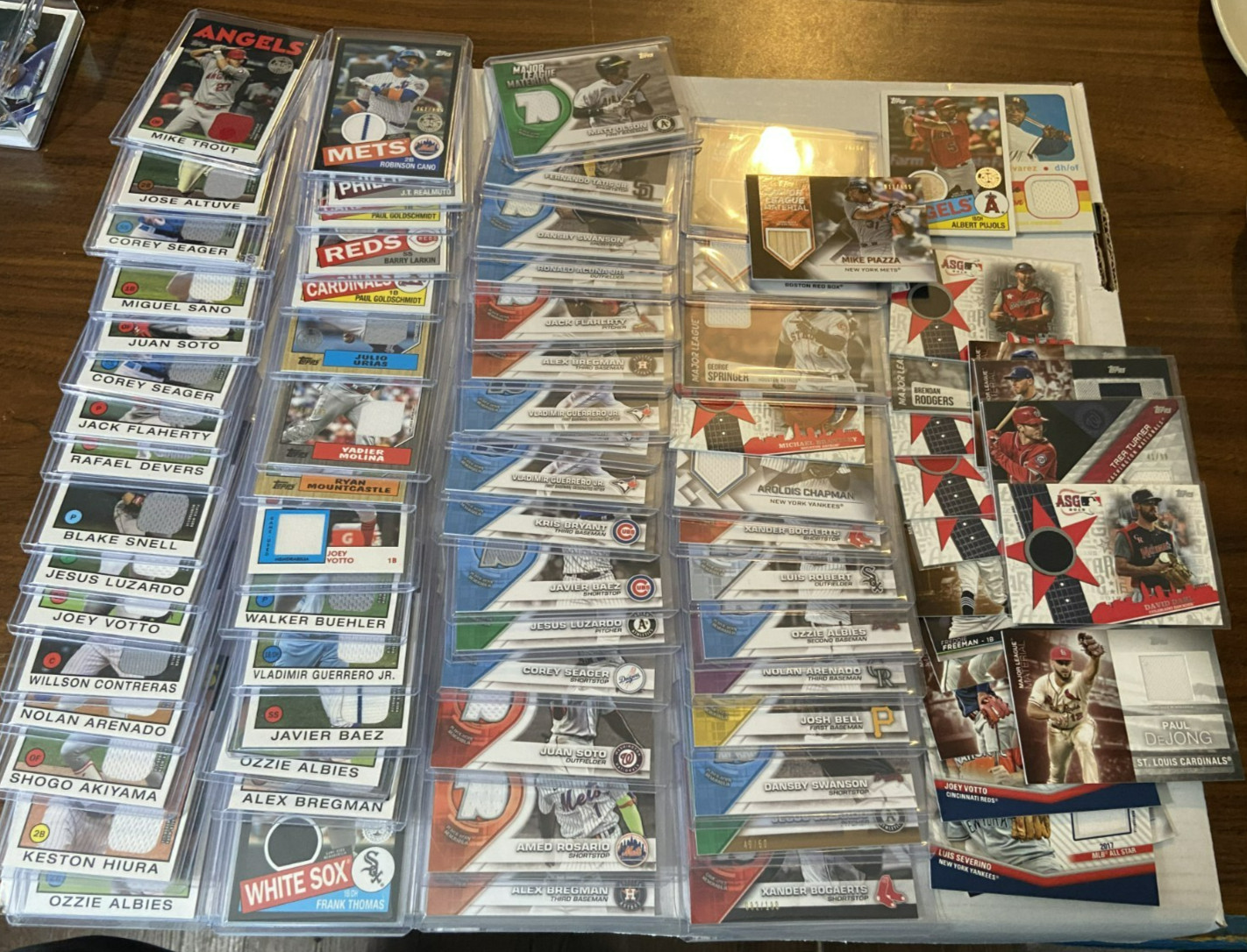 81 Card Lot Topps Baseball Relics Jerseys Bats Game Used Mike Trout Frank Thomas