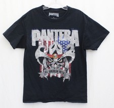 Official Pantera All American Metal T-Shirt in Black Sz M Skeleton Flag USA