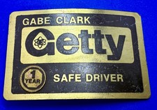 Gabe Clark Getty 1 Year Safe Drivers Award Vintage Belt Buckle by Metal Arts