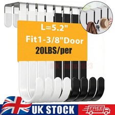 8 Pack Over The Door Hook Single Hooks Hanger Storage for Hanging Towel Coat UK