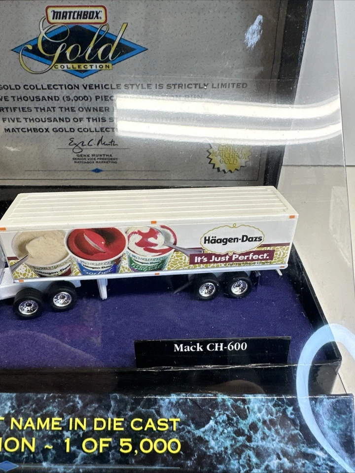 1996 Matchbox Gold Collection Mack CH-600 (SEALED) 1 of 5,000 with Haagen-Dazs - Image 4 of 4