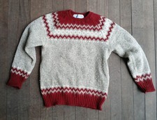 Norwegian Red Grey Wool Sweater Siril Sweater Shop