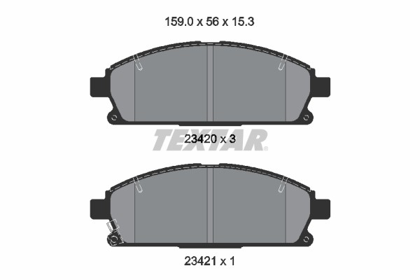 1X Textar 2342006 Bremsbelagsatz Scheibenbremse FüR Nissan Infiniti-image