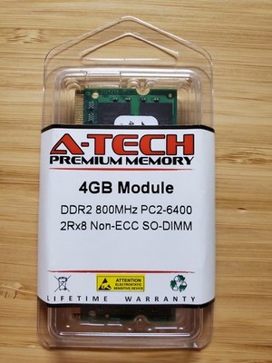 1x 4GB DDR2-800 PC2-6400 800MHz SODIMM Laptop Memory RAM