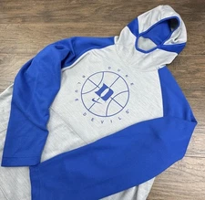 Nike DUKE Blue Devils Hoodie Mens XL Gray/Blue Fleece NCAA Basketball Spotlight