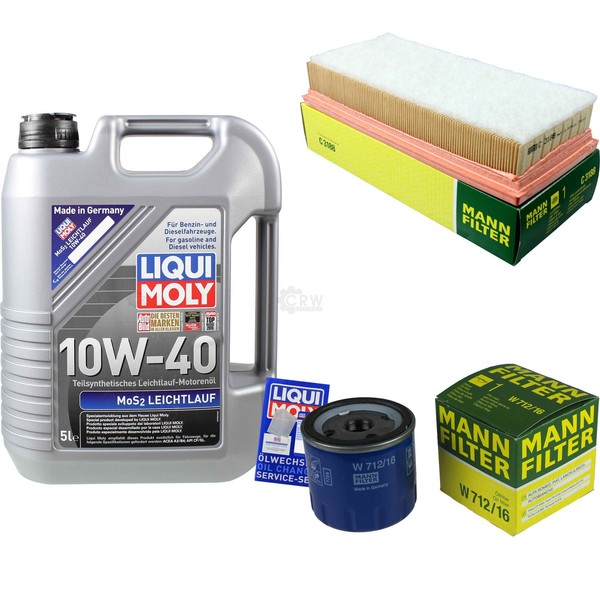 Mann Inspektionspaket 5L Liqui Moly Leichtlauf 10W-40 FüR Alfa Romeo 147 1.6 16V-image