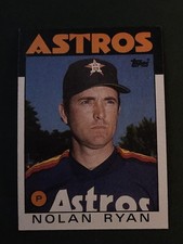 1986 Topps Nolan Ryan Houston Astros #100 Baseball Card.