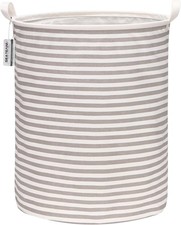 Sea Team 19.7? Waterproof Folding Laundry Hamper Grey Stripe
