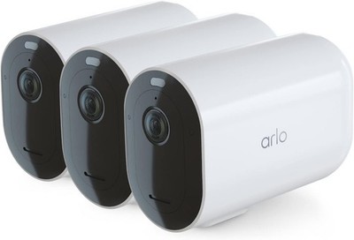Arlo Pro 4 XL Überwachungskamera Outdoor, 3 Cam, 2K, Wireless CCTV - Weiß
