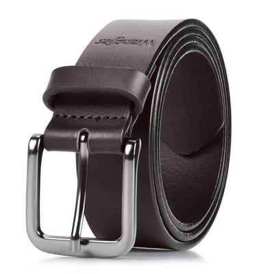 Men s Full Grain Genuine Leather 35mm Thick Casual Belt for Jeans, Pants - Br...