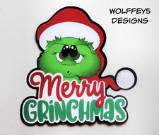 CRAFTECAFE GRINCHMAS TITLE KID paper piecing scrapbook die cut piece 3D page