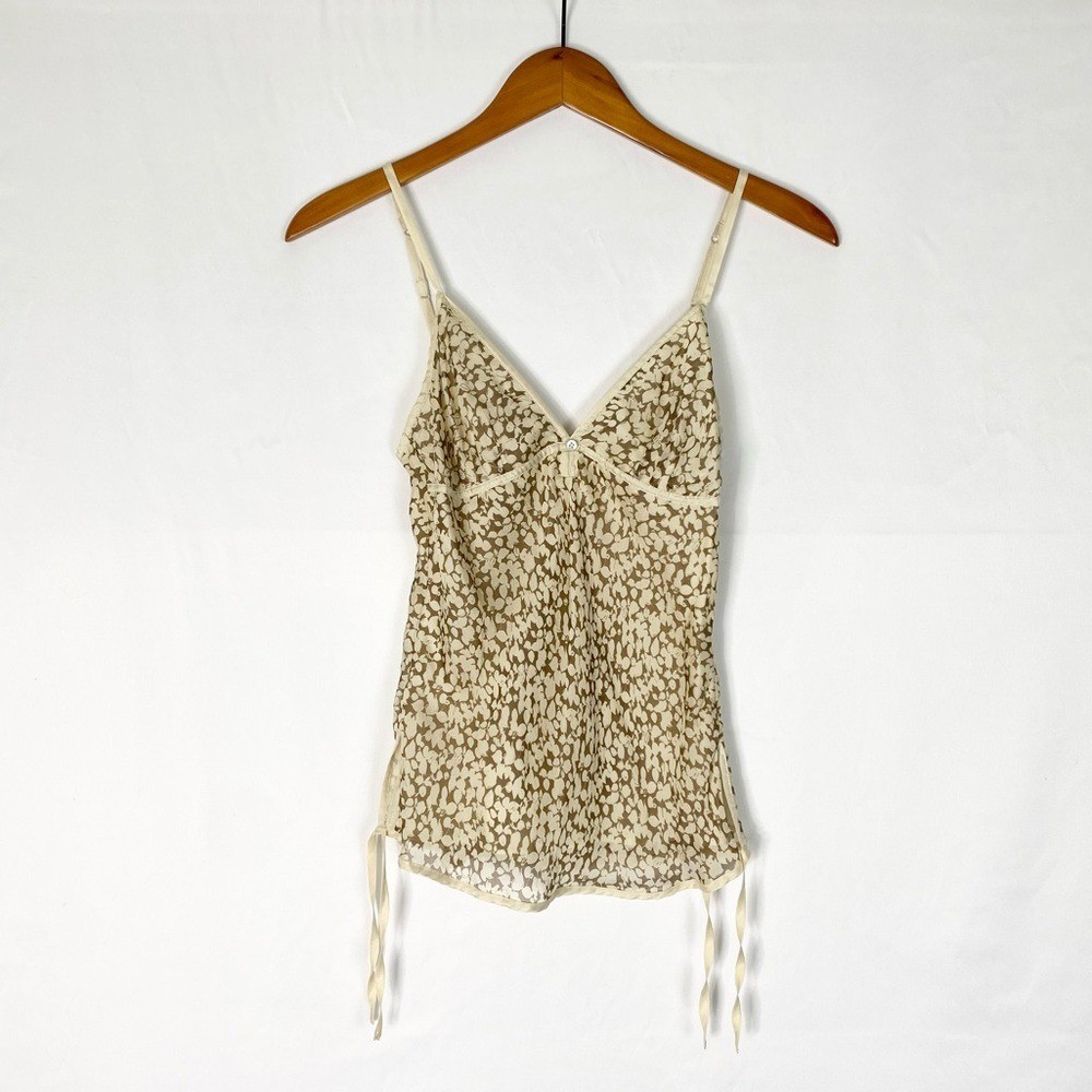 Y2K Abercrombie & Fitch Silk Cami Tank Top Blouse Adjustable Size XS