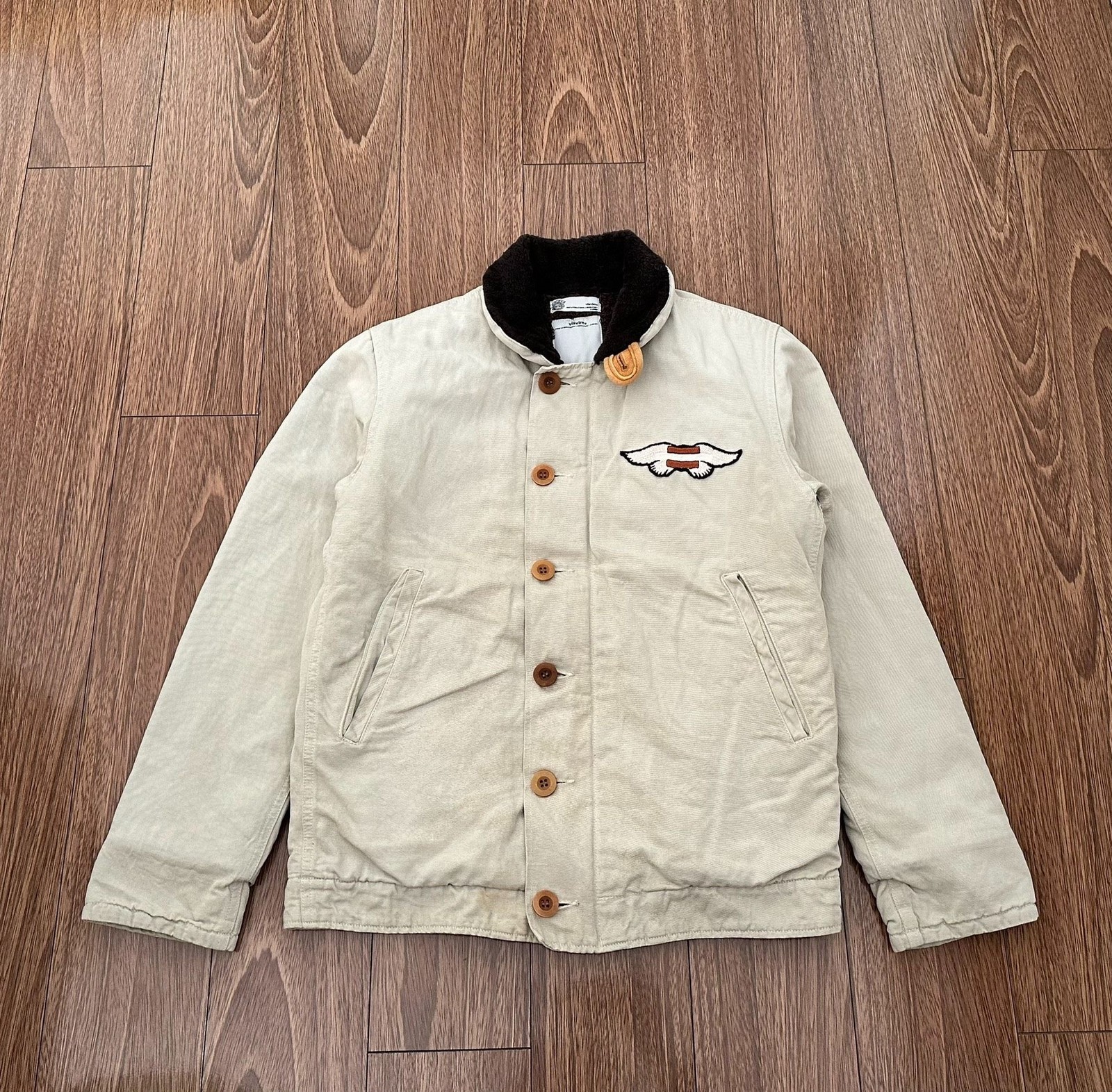 visvim deckhand jacket with sheep wool collar - image 1