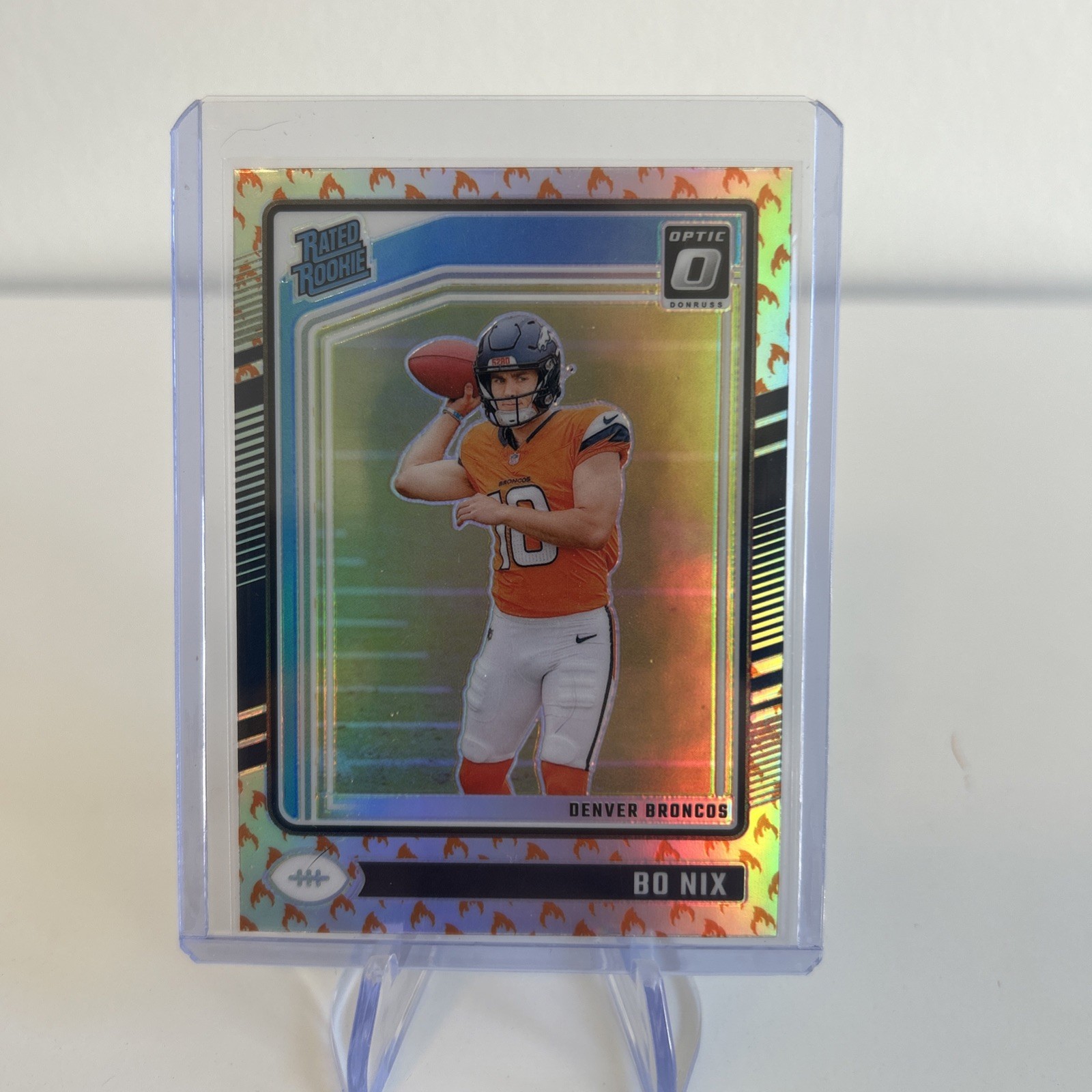 2024 Panini Donruss Optic - Rated Rookie Bo Nix #209 Fire Prizm (RC)