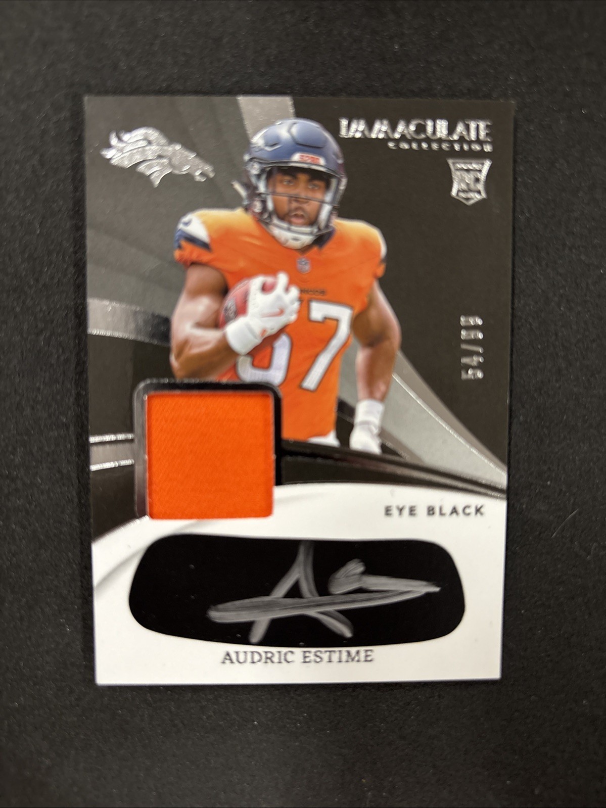 2024 Immaculate Troy Franklin Eye Black Patch Auto /99 DENVER BRONCOS RPA