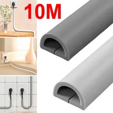 10M D-Line TV Electrical Cable Wire Tidy Plastic Cover Wire Hide Trunking PVC