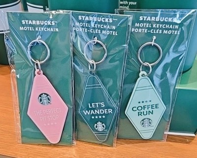    NWT Starbucks Summer 2026 Road Trip Collection Motel Keychain Trio