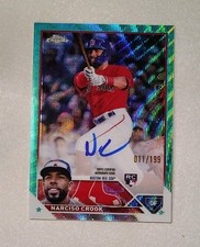 2023 NARCISO CROOK TOPPS CHROME AQUA WAVE REF RC AUTO /199 BOSTON RED SOX NM/MT