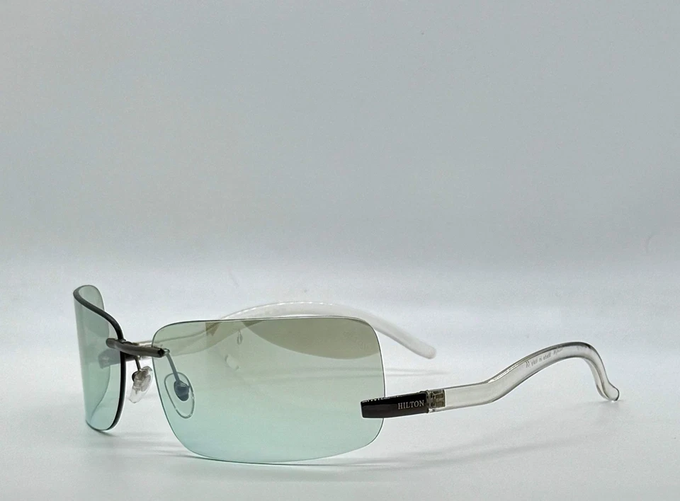 Hilton Firenze '03-Vintage Unworn Y2K Rimless Sunglasses – Green Gradient Italy - Image 4 of 4
