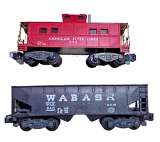 Vintage Lot Of 2 S Gauge American Flyer AC Gilbert USA Wabash Knuckle Coupler