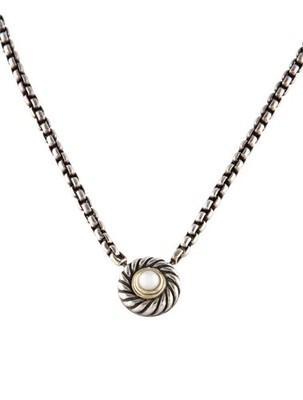 DAVID YURMAN KEKSKETTE STERLINGSILBER & 14 KT GOLD PERLE