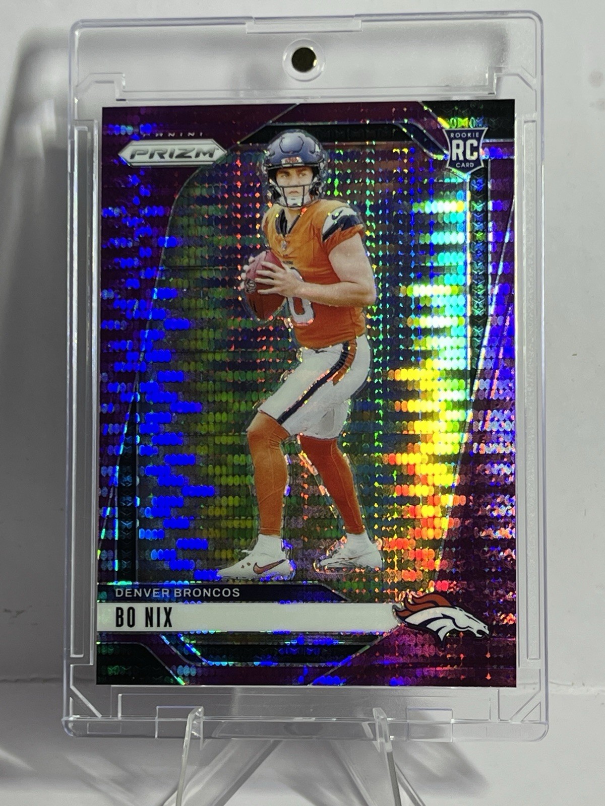 2024 Panini Prizm - Rookies Bo Nix #309 Purple Pulsar Prizm (RC) SP