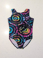 TRIPPY Destira Gymnastics Dance Leotard CL Large SWIRL 80's TieDye PSYCHADELLIC