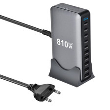 810W Gan Charger USB C Fast Desktop 10-Port USB Type C PD3.1 Charger Fast Chargi