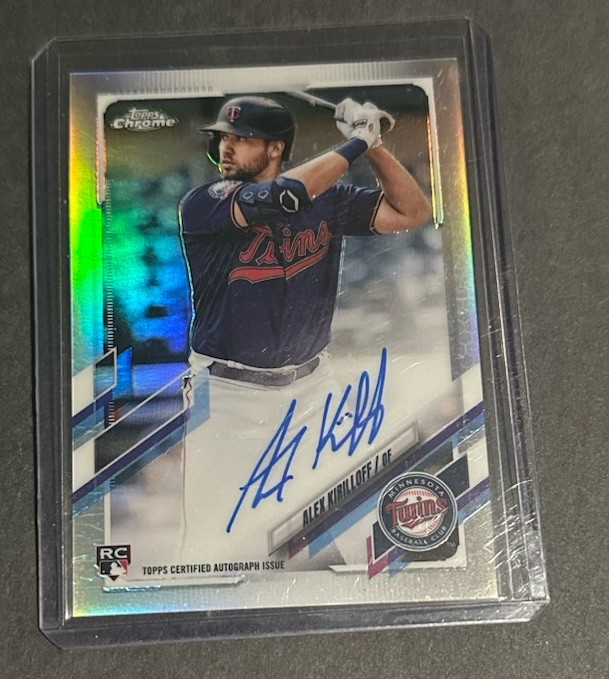 2021 Topps Chrome Rookie Autograph Alex Kirilloff #RA-AK Refractor /499 (AU, RC)