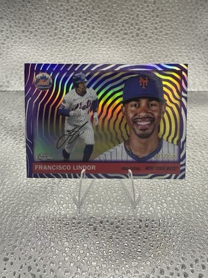 2025 Topps Chrome Platinum Francisco Lindor Vibrations /250 #36 001/250 BOOKEND