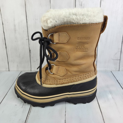 Sorel Caribou YOUTH Waterproof Insulated Boots US 1 UK 13EU 32 (1123511281) Buff - Picture 4 of 18