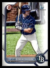 Dominic Keegan 2022 1st Bowman Draft #BD-9 Rays ROOKIE FreeShip QTY BUY3GET1FREE