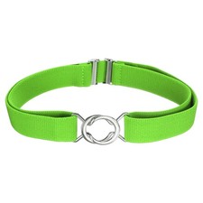 Women Stretchy Waist Belt, Adjustable Elastic Belts with Buckle, Neon Green