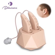 Delmicure VHP-1504 Hearing Amplifiers with Charging Dock, Binarual (Beige)